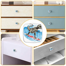 Set di 4 maniglie rotonde per armadio da cucina, credenza, cassettiera, cassettiera, con viti, per cucina, comò, armadietto, bagno, armadio T-REX Dinosaur Surf