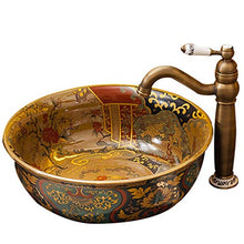 lilili Lavabo da Appoggio Lavandino da Bagno Ovale Lavabo da Appoggio in Ceramica Europea Adatto A, Hotel, Bagno, Famiglia, Hotel,Wash Basin Lavabo 42x42x18cm (Color : No Accessories)