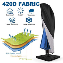 TEEHON Coperture per Ombrelloni Impermeabile 420D Tessuto Oxford & UV50 + Cantilever Patio Ombrellone a Banana con Cerniera Protezione per ombrellone da Giardino Grande con Coulisse & Custodia - Nero