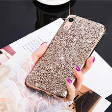 Saceebe Compatibile con Huawei Y6 Pro 2019 Custodia Silicone TPU Paillettes Glitter Strass Silicone TPU Case PC Coperture [placcatura bordo] Bumper Case Ultra Sottile Antigraffio,oro rosa&