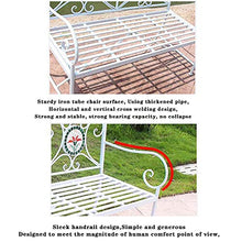 LXLH Panca da Giardino Sgabello da Giardino 47in Panca da Giardino per Esterni panchina per Il Tempo Libero, Cortile Doppio Sedile panchine in Metallo per terrazza, Sedia da Portico antiruggine e