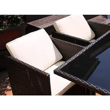 HLZY Tavolo in Vimini in Rattan mobili in Patio e Set Sedia, Patio Mobili da Giardino Tavolo e sedie Set Set di Vetro Top Tavolino da caffè Patio Set da tavolino da caffè Patio