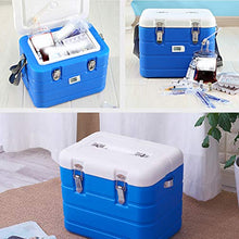 Scatola Frigo Frigorifero Medicina Maniglia Portatile Tracolla Blocco di Sicurezza Angoli Arrotondati Frigorifero Esterno Adatto per Auto di Famiglia Ospedale Blu PP 330x235x283mm(Senza Batteria)