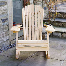 Trueshopping Adirondack Bowland Sedia a Dondolo per Giardino/Patio con Cuscino a Strisce Bianco e Blu