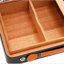 GJNWRQCY Humidor per sigari Scatola per sigari in Cedro con igrometro e umidificatore, Scatola per sigari da Viaggio Portatile in Pelle per sigari Humidor,Nero