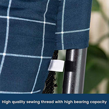 Goodquan Cuscino per sedia a sdraio in morbido cotone per esterni, schienale alto, comodo cuscino per schienale, antiscivolo, lavabile, facile da pulire (blu Plaid, 48 x 155 cm)
