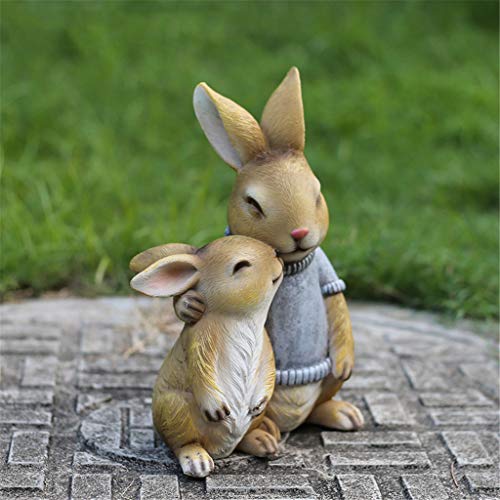 SDHUA Rabbit Garden Statue Resin Rabbit Regalo per Child Doll Micro Paesaggio Anime Figure Simulazione Animale Domestico Decorazione Giardino