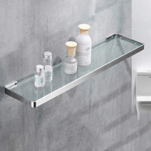 Elegante Semplicità Scaffale Scaffalature Sospese a Parete Scaffali da Bagno in Acciaio Inossidabile Spazzolato in Vetro Temperato, 4 Dimensioni, HJJ, a, 55X13X2CM