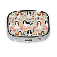 Contenitore quadrato per pillole per medicine Cavalier Nautical Cavalier Dog Fashion Pillola Organizer da viaggio per pillole integratori vitamine