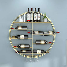 Portabottiglie rotondo, portabottiglie per vino semplice a parete, portabottiglie per vino/d'oro / 70×11×70cm