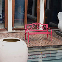 LXLH Panca da Giardino Sedia da Giardino Panchina per Il Tempo Libero Sedia da Parco Sedia da Giardino Tavolo e Sedia da Giardino Terrazza Giardino in Ferro battuto Balcone Panchina Doppia Rosso