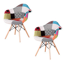 Sweethome - Set di 2 sedie da pranzo con rivestimento moderno patchwork, per cucina, soggiorno, ufficio, bar, (rosso)