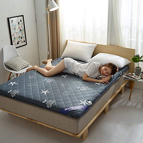 LoveHouse - Materasso futon a pavimento, 100% cotone, spesso tatami, materassino pieghevole, arrotolabile, adatto alla pelle, adatto a tutte le stagioni, 150 x 190 cm