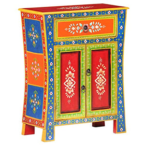 vidaXL Credenza Dipinta a Mano 60x30x75 cm in Legno Massello di Mango