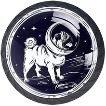 Astronauta Pug Dog in Space Star Pomelli per Porta Set di 4 Pomelli per Mobili Manopole per Cassetti Cucina Armadio Vetro