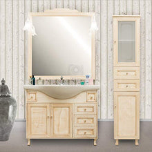 Shop Chic Arredo bagno in legno in stile decapè avorio con lavabo ante e cassetti