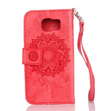 Bear Village® Cover per Samsung Galaxy S6, Anti Graffio Custodia in Pelle con TPU Interno, Alta qualità Galaxy S6 Cover con Chiusura Magnetica, Rosso