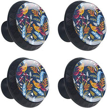 Birds in The Nature Design Paint Pomelli per Porta Set di 4 Pomelli per Mobili Manopole per Cassetti Cucina Armadio Vetro