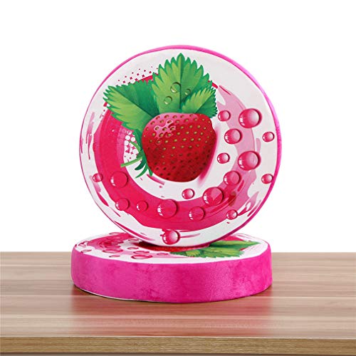 RAILONCH - 2 cuscini decorativi 3D a forma di frutta, per la casa e il giardino, 38 x 7 cm (fragola)