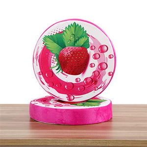 RAILONCH - 2 cuscini decorativi 3D a forma di frutta, per la casa e il giardino, 38 x 7 cm (fragola)