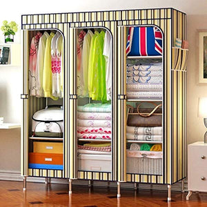 Guardaroba Semplice - Semplice Moderno economia, Acciaio Tubo di Ispessimento/Rinforzo armadietto Tessuto, armadi for Camera da Letto, 18.1inx50.4inx 68.9in FANJIANI