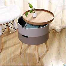 Comodino,Tavolino Laterale Tavolino Didascalico D'estremità Rustico, Comodino Tavolino da Tavola Rotonda con Tavola Rotonda con 2 Deposito per Soggiorno, Camera da Letto (Color : Pink)