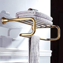 TYXL Bathroom Shelves Portasciugamani Retro Arc Design Ottone Antico 1pz Installazione a Doppia Parete