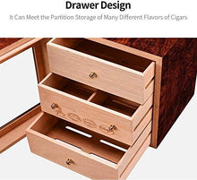 AMOYEE Sigaro Sigaro Sigare Humidor Partizione separata Tre Strati di Natural Mellow Cedar Legno Verniciato armadietto di Sigaro