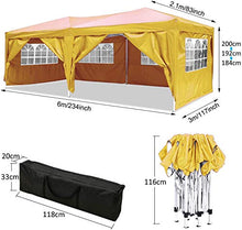 Robusto Gazebo Pieghevole da 3 x 6m,Tenda da Giardino Pieghevole/Retrattile, Impermeabile, Rivestimento in PVC, ha in Dotazione Una Sacca per Il Trasporto Gratuita