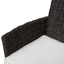 Outsunny Salotto da Esterno Set 4 Pzi:1 Divano/2 Poltrone/1 Tavolino, Mobili Giardino in Rattan, Nero e Bianco