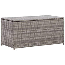 BIGTO - Scatola portaoggetti da giardino in rattan, 100 x 50 x 50 cm, colore: Grigio