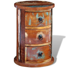 Luckyfu Armadietto in Legno Anticato massello Rotondo con 3 cassetti Dimensioni totali: 30 x 30 x 45 cm (L x P x A) Armadietti e stipi.cassapanca Legno cassapanca Contenitore