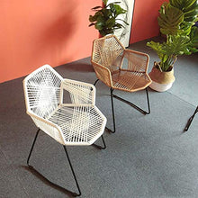 Mano-Tessuto Vimini Rattan Sgabelli da Bar,Patio Tempo Libero Sedia per La Colazione con Gambe in Metallo,Sedia da Cucina Sgabelli Alti con Footrest & Backrest per Bistro caffè