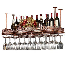 Alqn American Metal Soffitto Portabottiglie Portaoggetti Calice da vino Calici Bicchiere Portabottiglie Bronzo Appeso Decorazione Bicchiere da vino Espositore per Bar Bar Sala da pranzo Mobili,100 ×