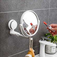 Specchio cosmetico a ventosa per doccia, specchio di bellezza fissato a parete, con Razor Hook, girevole a 360 gradi, potente centrifuga sottovuoto, lavabile e riutilizzabile