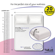 Twillie - Coprimaterasso Matrimoniale 180 x 200 Impermeabile - Made in Europa - Oeko-TEX® - Aegis® - Traspirante - Proteggi Materasso Anallergico, Antiacari, Antibatterico - Igienico 100% Policotone