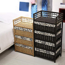 MAHFEI-Cestini Portaoggetti, Stile Country Cassettiera in Rattan Tessitura A Mano Comodino da Pavimento Armadio per Bambini Stabile E Durevole Organizza La Cassettiera