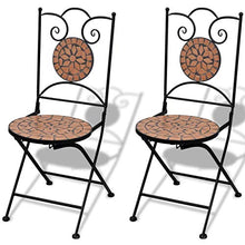 vidaXL Tavolo da Giardino con Mosaico 60 cm con 2 sedie Colore Terracotta