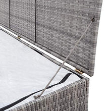 Tidyard Baule da Giardino Grigio cm in Polyrattan, Baule da Esterno,Bauli e Contenitori da Giardino 150 x 100 x 100 cm