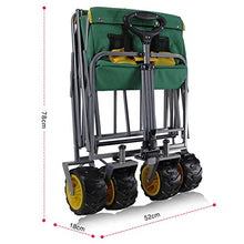 KTYX Pieghevole Trolley, Carrello di Trasporto, Piegante di Campeggio Esterna del Camper, Portatile Carrello Viaggio Pieghevole,Green Yellow