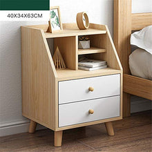Comodino Lampada da Tavolo in Legno Comodino Fine Solid Comodino Modern Light Comodino con 2 cassetti per Soggiorno Camera da Letto (Color : A, Size : 40x34x63cm)