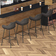 LWW Sgabelli, in pelle moderna Faux Pianale da cucina Altezza sgabello, 26" H, Grigio, Set di 4,Contatore Altezza 66,5 cm (26"),Contatore Altezza 66,5 cm (26")