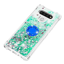 Custodia LG Stylo 6 Squillo della Base del Telefono TPU Brillantini Diamond Liquido Telefono Bumper Case（Amore Verde）