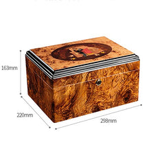 DZSF Cigar Humidor di Legno Solido Piano Vernice Cigar Box, Grande capacità di archiviazione Legno di Cedro Cigar Humidor Built-in igrometro e umidificatore detiene Il 50 sigari,B