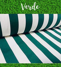 Markotex Cuscino per Sdraio, Lettino Universale SFODERABILE Pieghevole poggia Piedi Piscina Mare Giardino Tessuto Cotone MOD.Capri FASCIATO (Verde)