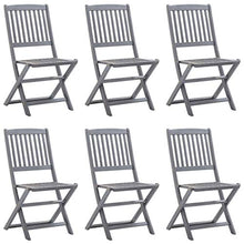 FAMIROSA Sedie da Giardino Pieghevoli 6pz con Cuscini in Massello Acacia-5434