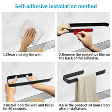 Mczcent - Portasciugamani da bagno, autoadesivo e da parete, in lega di alluminio, senza forature, per bagno, cucina, 30 cm