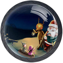 Babbo Natale che legge un libro Pomelli per Porta Set di 4 Pomelli per Mobili Manopole per Cassetti Cucina Armadio Vetro