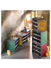 Pureday Vino Rack Vino Scatola Claire impilabile Legno Shabby Chic Circa B36 x T32 x H39 cm - Verde