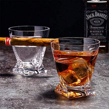 Cakunmik Vetro di Whisky Vecchio Stile, Vetro di Whisky del Sigaro con Supporto di Riposo del Sigaro, Regalo per Gli Uomini, Applicare a Natale, Anno Nuovo, Ringraziamento, Compleanno 4pcs